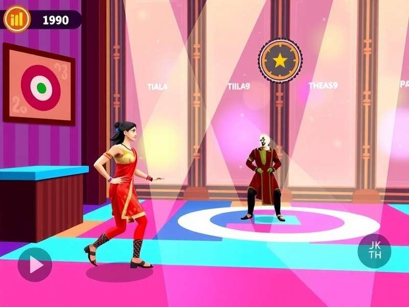 Colorful Dance Floor Dhamal gameplay showing a character performing a dance move Dance Floor Dhamal Gameplay Screenshot